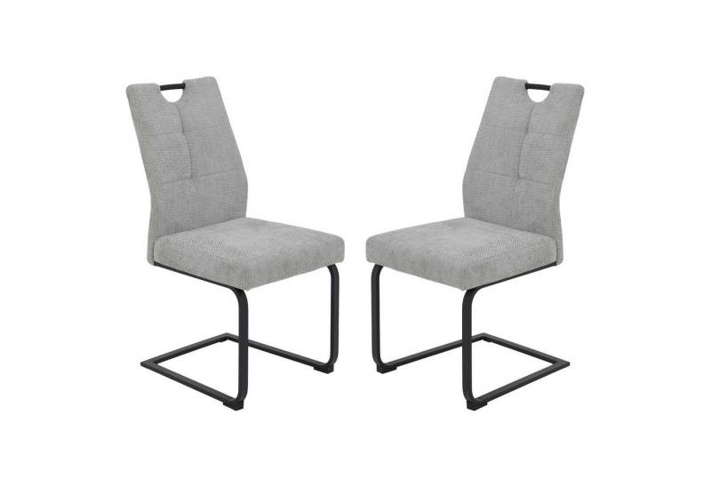 Möbel Stellbrink Freischwinger 2er Set XL Schwingstuhl Malea - Webstoff Grau (2 St) von Möbel Stellbrink