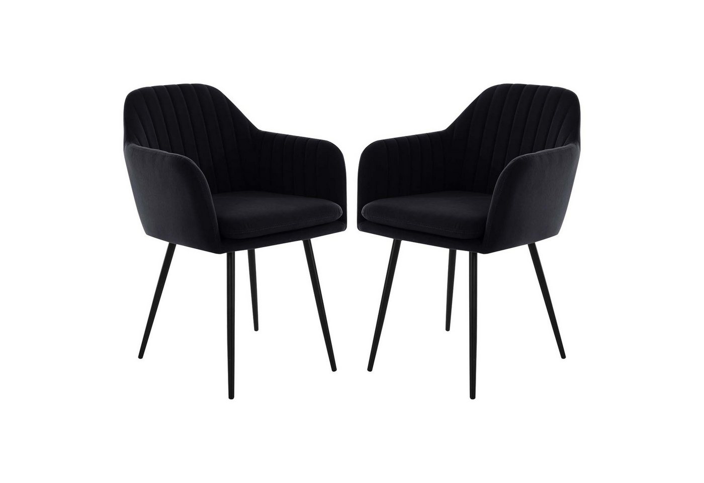 Möbel Stellbrink Küchenstuhl 2er Set Sesselstuhl Lia - Samtvelour Schwarz Möbel Stellbrink Küchenstuhl 2er Set Sesselstuhl Lia - Samtvelour Schwarz von Möbel Stellbrink