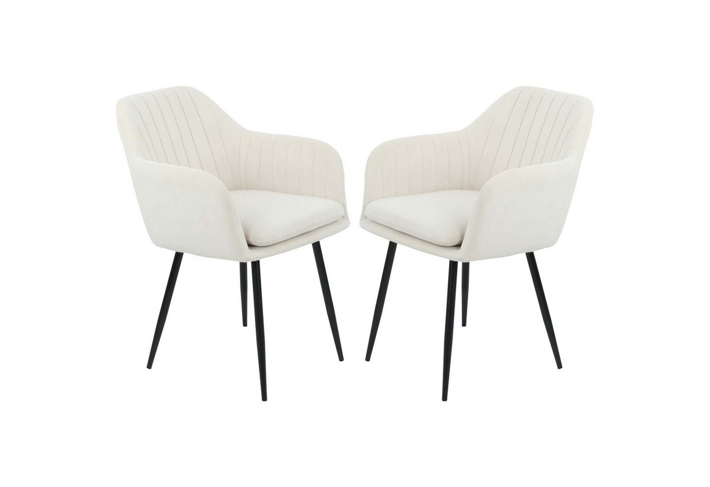 Möbel Stellbrink Polsterstuhl 2er Set Sesselstuhl Lia - Samtvelour Creme (2 St) von Möbel Stellbrink