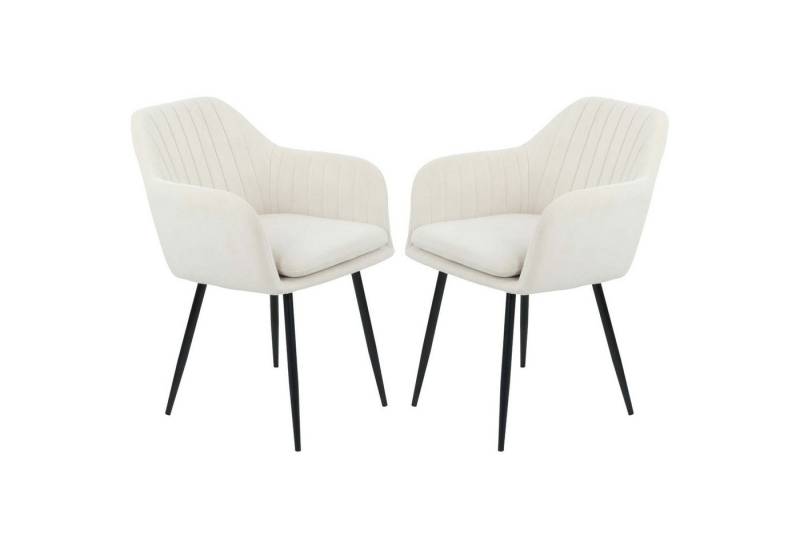 Möbel Stellbrink Küchenstuhl 2er Set Sesselstuhl Lia - Samtvelour Creme (2 St) von Möbel Stellbrink