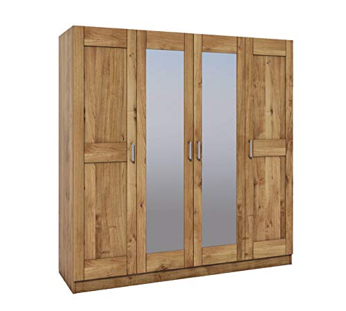 Möbel-Store24 Kleiderschrank Spiegeltüren Holz Wildeiche teilmassiv Natur geölt 4-türig Möbel-Store24 Kleiderschrank Spiegeltüren Holz Wildeiche teilmassiv Natur geölt 4-türig von Möbel-Store24