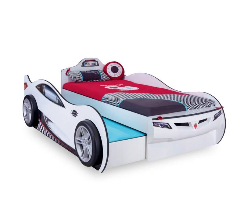 Möbel-Zeit Autobett für 2 Kinder Coupe mit Bettkasten / Ausziehbett von Möbel-Zeit