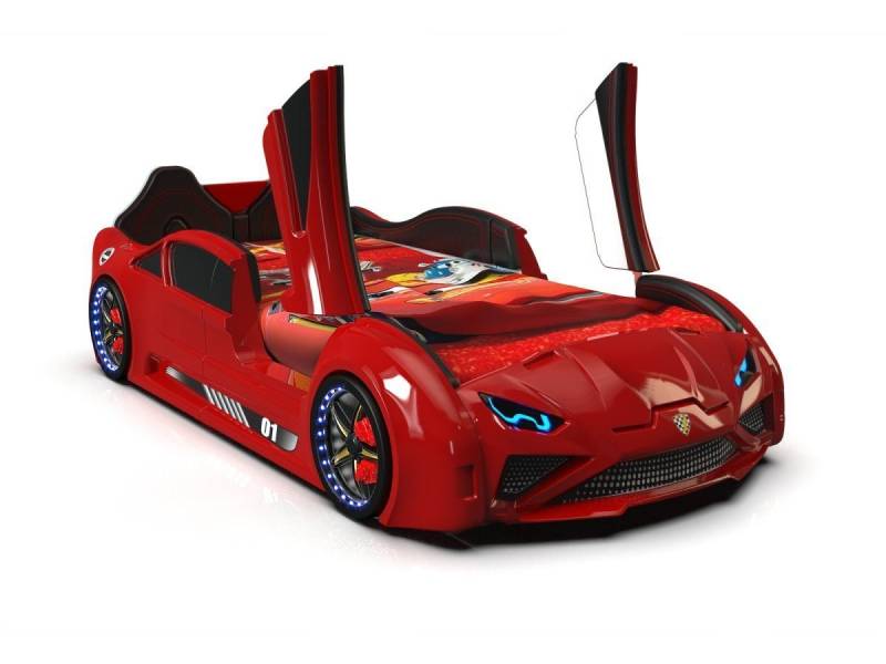 Aktürk Autobett Kinderbett Autobett Lambo Model mit Flügeltüren, Beleuchtung und Sound von Aktürk