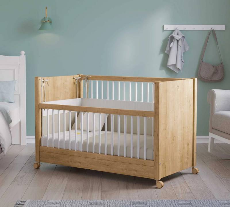 Möbel-Zeit Babybett MOCHA Wheel Beistellbett auf Rollen, 60x120 cm von Möbel-Zeit