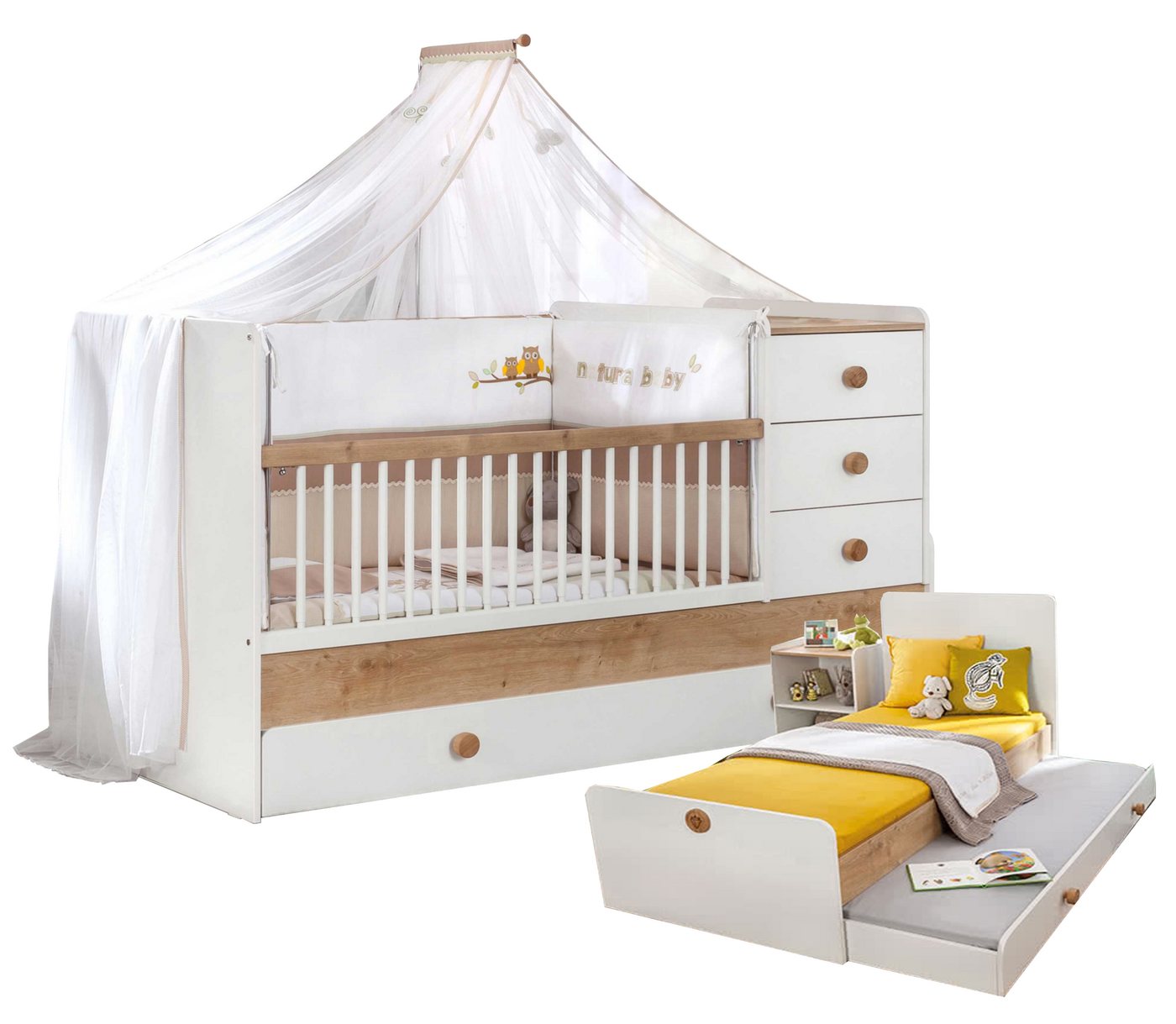 Möbel-Zeit Babybett NATURA BABY mitwachsend, 80x130-180 cm Möbel-Zeit Babybett NATURA BABY mitwachsend, 80x130-180 cm von Möbel-Zeit