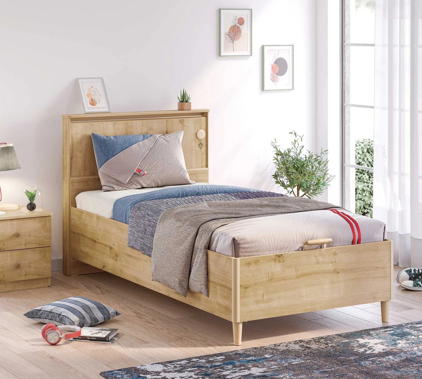 Möbel-Zeit Bett MOCHA, 100x200 - 120x200 cm, optional mit Kopfteil von Möbel-Zeit