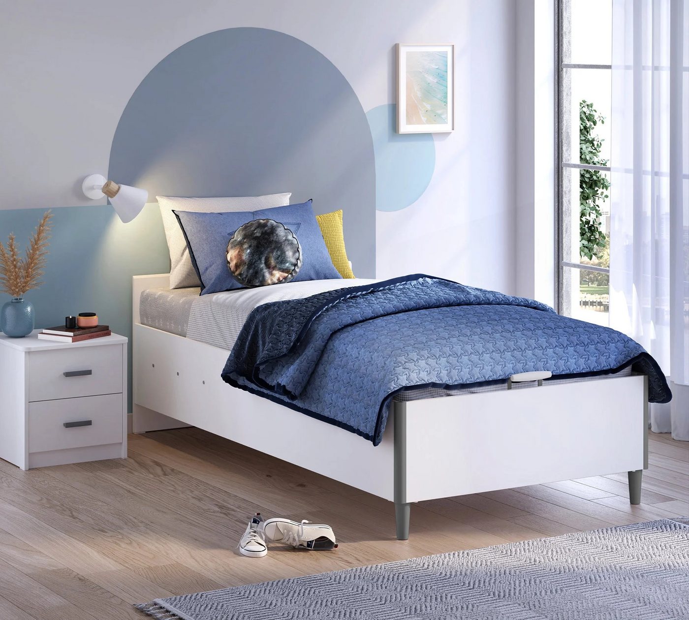 Möbel-Zeit Bett WHITE mit Bettkasten ohne Kopfteil 100x200 - 120x200 cm, Optional mit Matratze Möbel-Zeit Bett WHITE mit Bettkasten ohne Kopfteil 100x200 - 120x200 cm, Optional mit Matratze von Möbel-Zeit