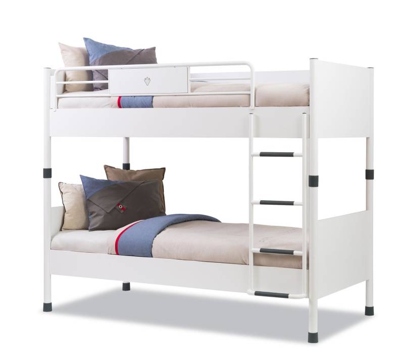 Möbel-Zeit Etagenbett WHITE mit Leiter, 90x200 cm von Möbel-Zeit