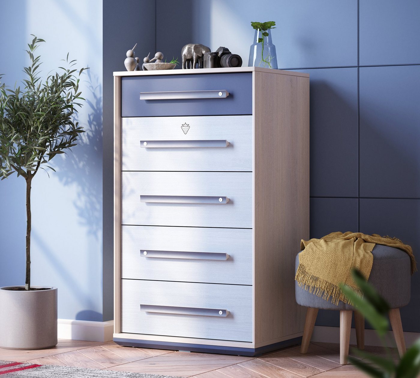 Möbel-Zeit Hochkommode TRIO Kommode mit 5 Schubladen von Möbel-Zeit