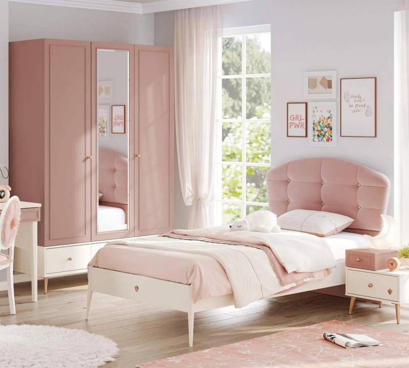Möbel-Zeit Jugendzimmer-Set ELEGANCE Kinderzimmer 3-tlg. Kleiderschrank Kinderbett Nachtkommode von Möbel-Zeit