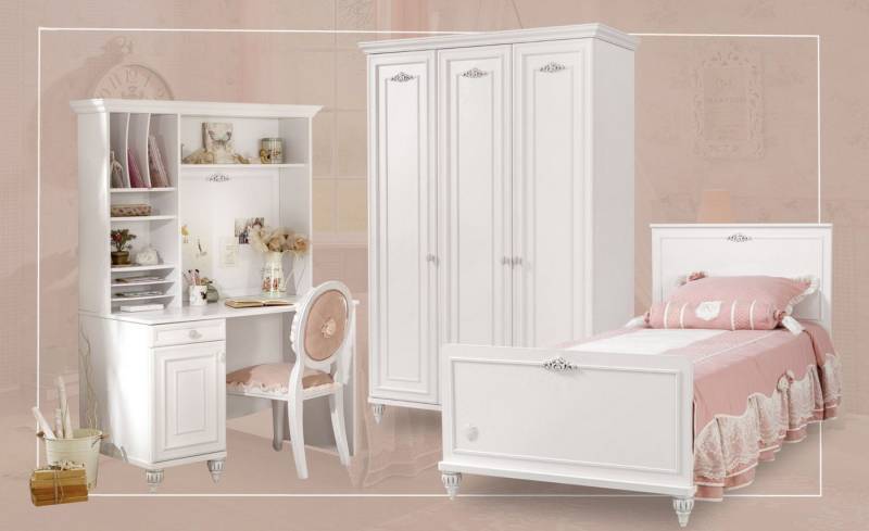 Möbel-Zeit Jugendzimmer-Set ROMANTICA Kinderzimmer, 4-tlg., (4-tlg) von Möbel-Zeit