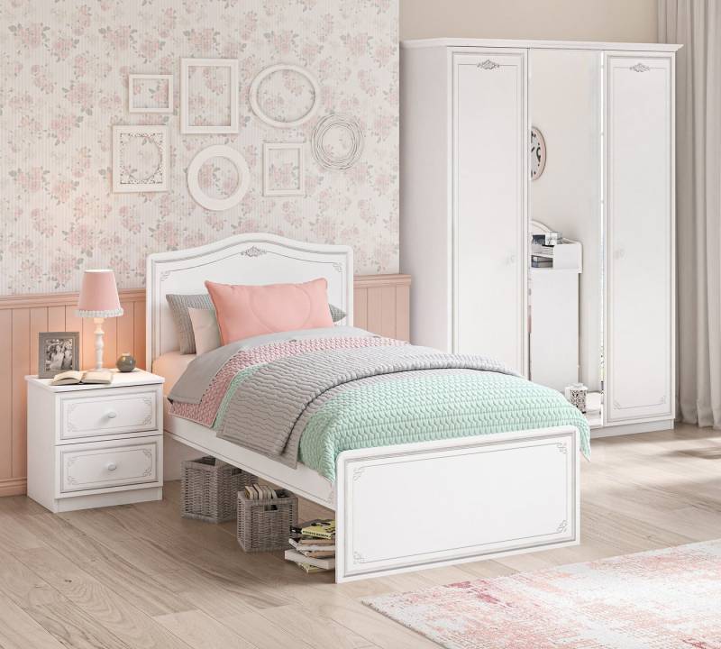 Möbel-Zeit Jugendzimmer-Set SELENA GREY Kinderzimmer, 3-tlg., (3-tlg) von Möbel-Zeit