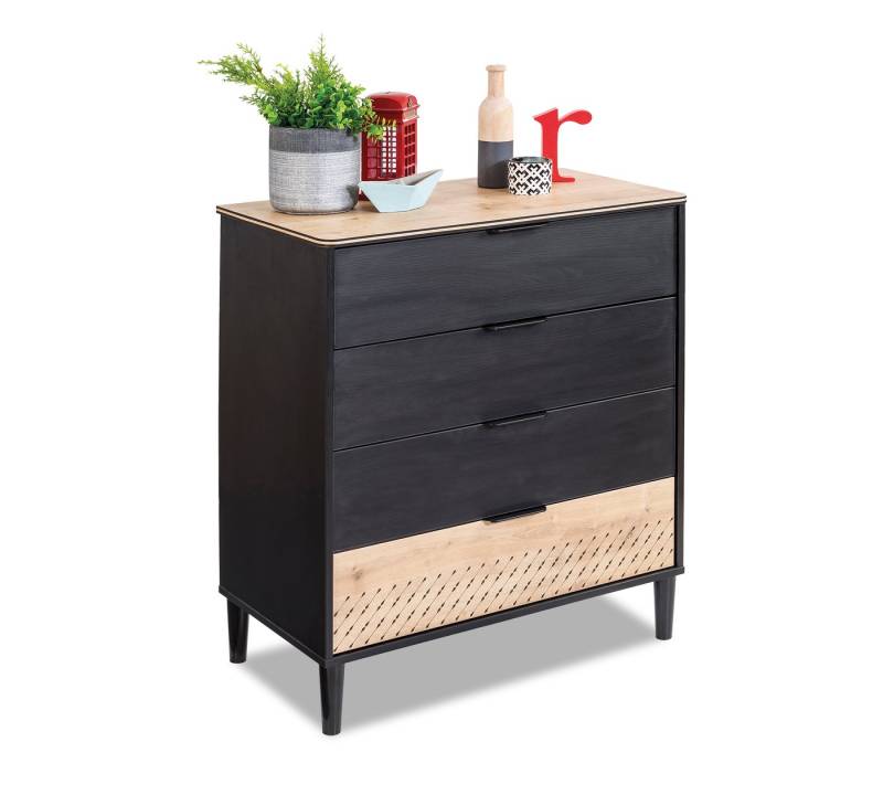 Möbel-Zeit Kommode BLACK mit 4 Schubkästen von Möbel-Zeit