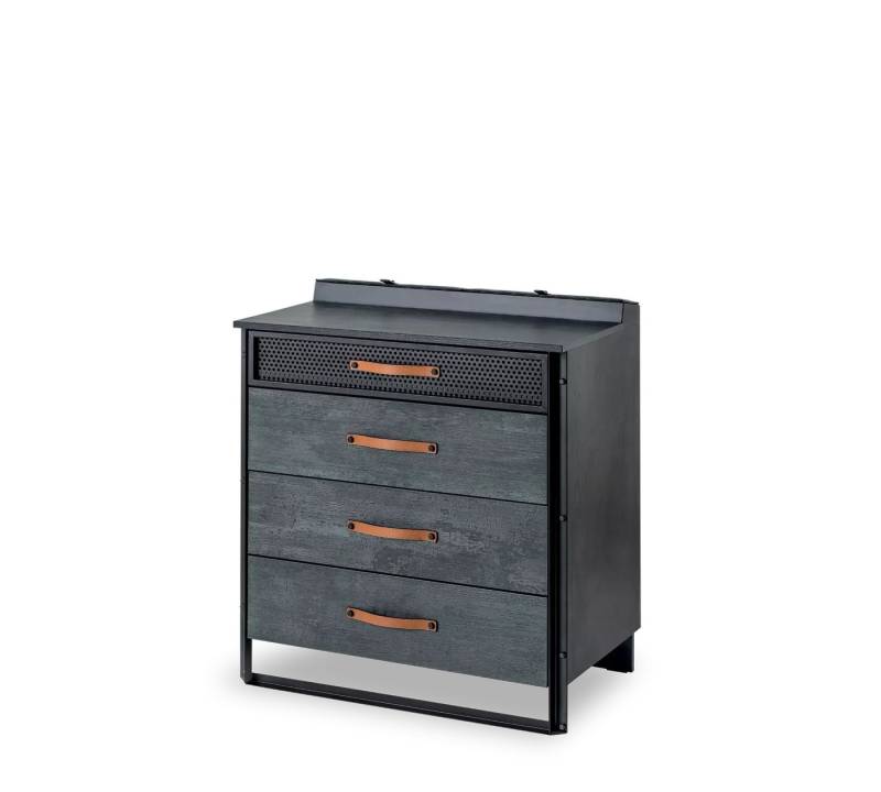 Möbel-Zeit Kommode DARK METAL mit 4 Schubkästen von Möbel-Zeit