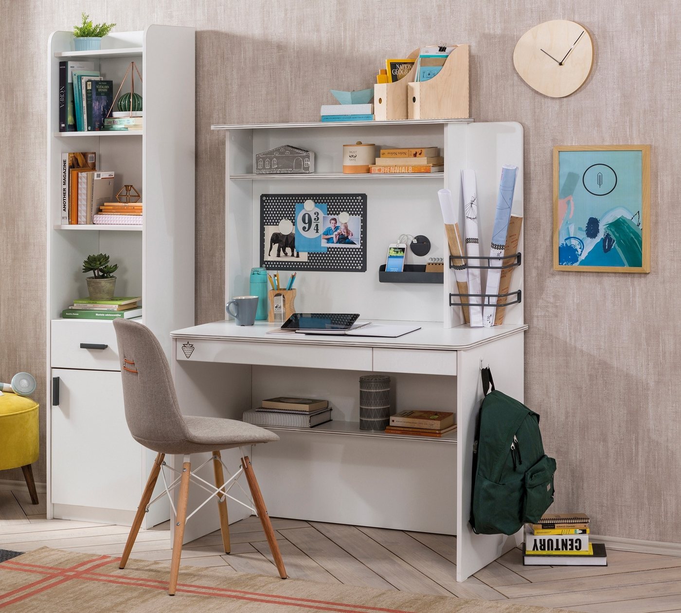 Möbel-Zeit Schreibtisch WHITE, klein mit 2 Schubkästen, Optional mit Aufsatz Möbel-Zeit Schreibtisch WHITE, klein mit 2 Schubkästen, Optional mit Aufsatz von Möbel-Zeit