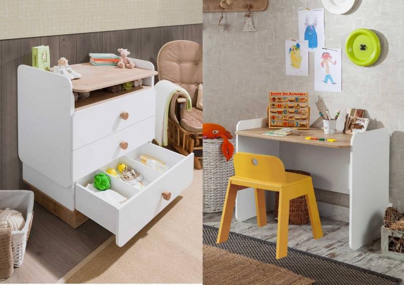 Möbel-Zeit Wickelkommode NATURA BABY Wickelkommoden - Schreibtisch - DUO von Möbel-Zeit