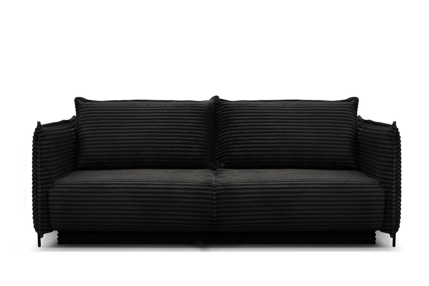 Möbel für Dich 3-Sitzer Bettsofa Schlafsofa Amalfi, bezogen mit Cord oder Strukturstoff, mit Bettkasten und großer Liegefläche von Möbel für Dich
