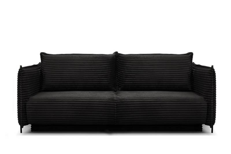 Möbel für Dich 3-Sitzer Bettsofa Schlafsofa Amalfi, bezogen mit Cord oder Strukturstoff, mit Bettkasten und großer Liegefläche von Möbel für Dich