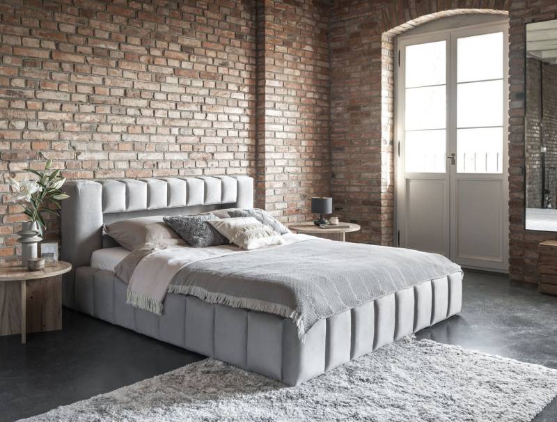 Möbel für Dich Bett Dormante Schlafzimmerbett, LED – Beleuchtung im Kopfteil, Geräumiger Bettkasten, Lattenrost von Möbel für Dich