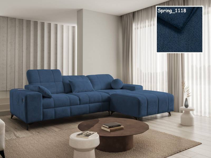 Möbel für Dich Ecksofa Dafne 1 Ecksofa oder Dreisitzer mit Hocker, frei kombinierbar, mit USB, Bettfunktion, Bettkasten und drei verstellbaren Kopfstützen von Möbel für Dich