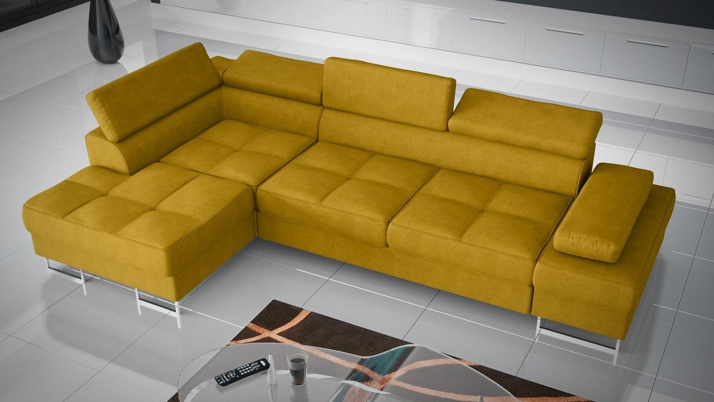 Möbel für Dich Ecksofa Galaxy Mini, mit Stoff- und Farbauswahl, mit Bettkasten, mit Schlaffunktion von Möbel für Dich