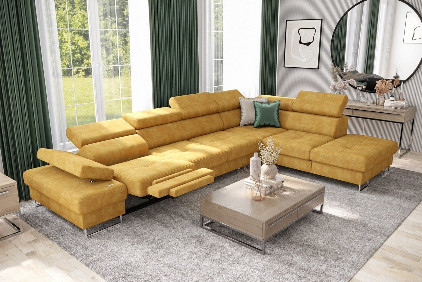 Möbel für Dich Ecksofa Galaxy Relax, mit Relaxfunktion, mit Bettkasten, mit Schlaffunktion, mit Farbauswahl von Möbel für Dich