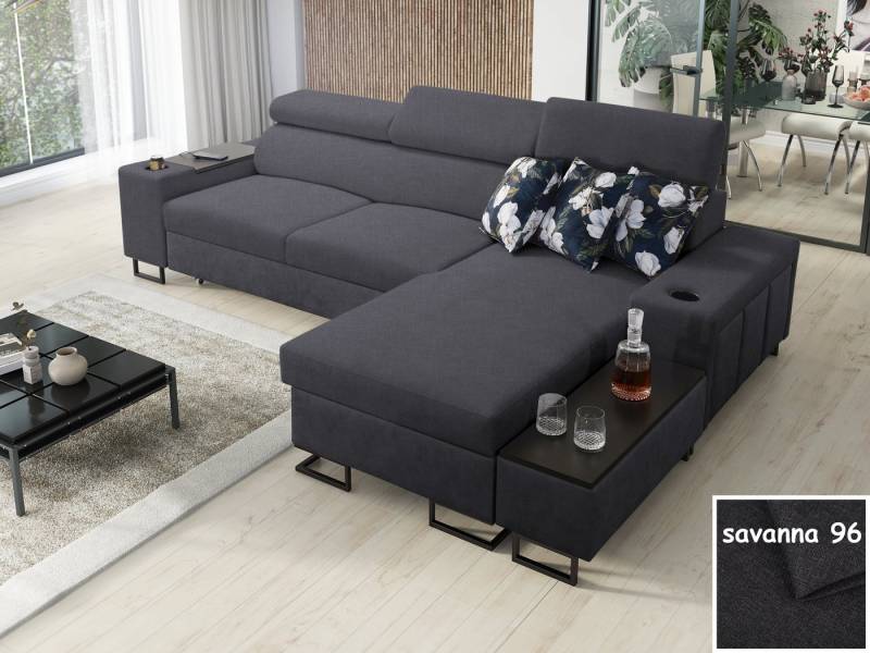 Möbel für Dich Ecksofa Melody I MAX, mit Ablage, USB, Becherhalter, Schlaffunktion und Bettkasten von Möbel für Dich