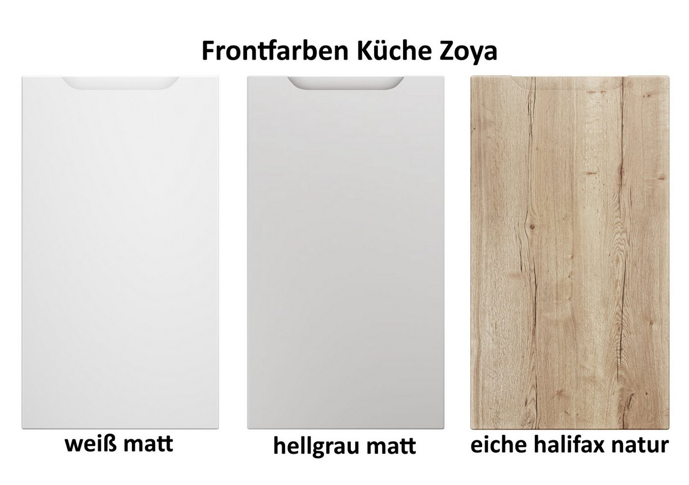 Möbel für Dich Küchenzeile Grifflose Eckküche Einbauküche in L-Form ZOYA 290x170 cm, 9-teilig., Fronten in: Weiß matt, Hellgrau matt oder Eiche Halifax natur Möbel für Dich Küchenzeile Grifflose Eckküche Einbauküche in L-Form ZOYA 290x170 cm, 9-teilig., Fronten in: Weiß matt, Hellgrau matt oder Eiche Halifax natur von Möbel für Dich