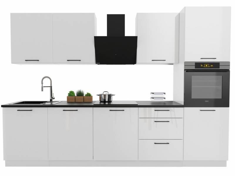 Möbel für Dich Küchenzeile Moderne Einbauküche Denis 300 cm 8-teilig, mit Fronten in Weiß Hochglanz oder Beige matt Möbel für Dich Küchenzeile Moderne Einbauküche Denis 300 cm 8-teilig, mit Fronten in Weiß Hochglanz oder Beige matt von Möbel für Dich