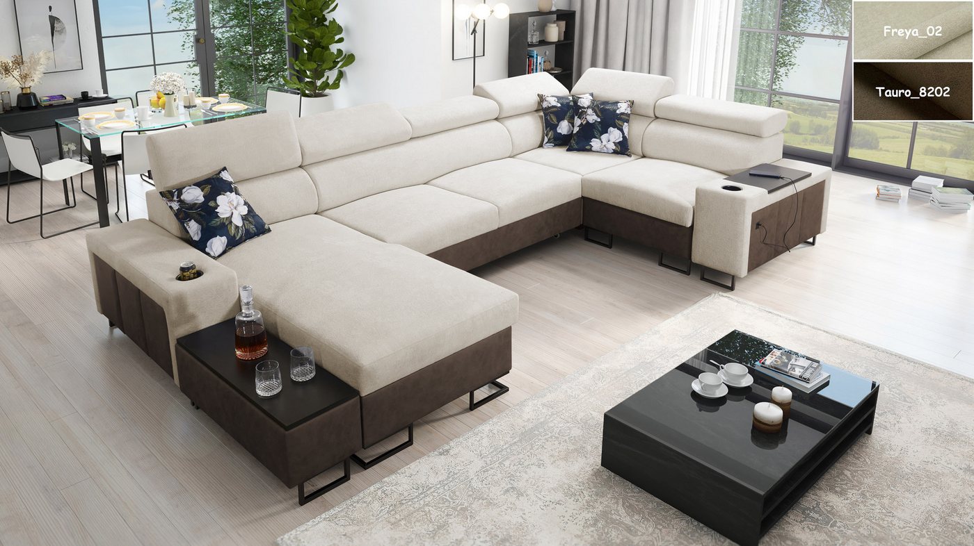 Möbel für Dich Wohnlandschaft Melody IV in U-Form mit USB, Ablagen und anderen Extras, mit Becherhalter in den Armlehnen und einem kleinen Beistelltisch Möbel für Dich Wohnlandschaft Melody IV in U-Form mit USB, Ablagen und anderen Extras, mit Becherhalter in den Armlehnen und einem kleinen Beistelltisch von Möbel für Dich