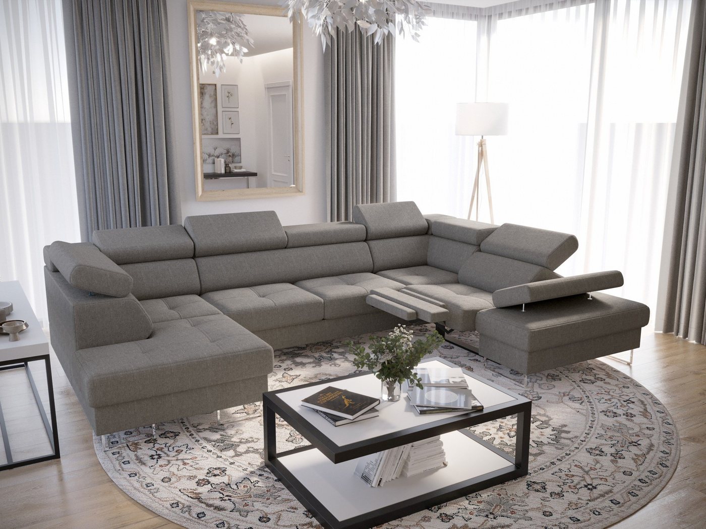 Möbel für Dich Wohnlandschaft XXL Ecksofa Galayx Max2 Relax, mit Relaxfunktion, mit Schlaffunktion, mit Bettkasten von Möbel für Dich
