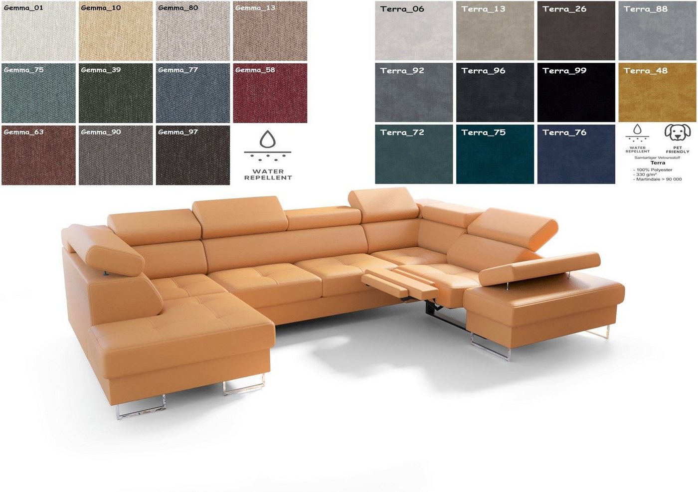 Möbel für Dich Wohnlandschaft XXL Ecksofa Galayx Max2 Relax, mit Relaxfunktion, mit Schlaffunktion, mit Bettkasten von Möbel für Dich