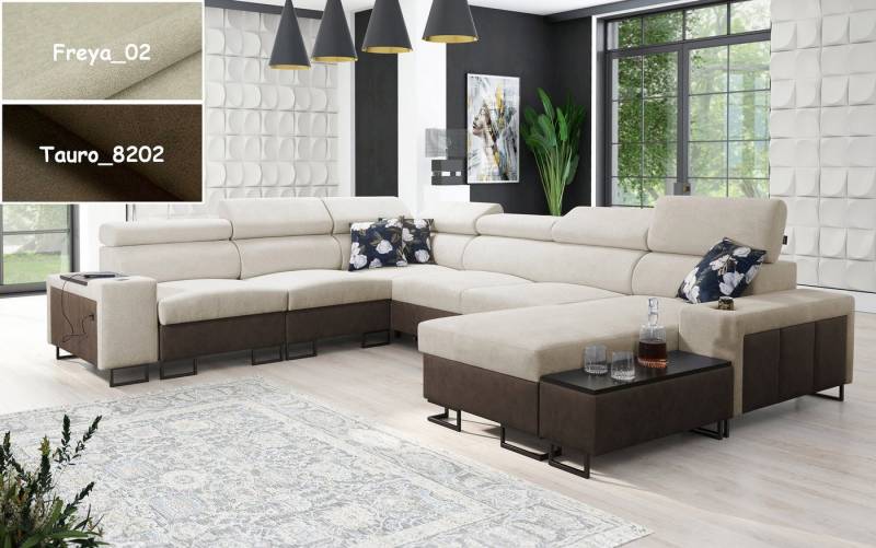 Möbel für Dich Wohnlandschaft XXL Melody VIII in U Form, mit Ablagen, Becherhalter, USB-Ladebüchse, Beistelltisch, 3 Bettkästen Möbel für Dich Wohnlandschaft XXL Melody VIII in U Form, mit Ablagen, Becherhalter, USB-Ladebüchse, Beistelltisch, 3 Bettkästen von Möbel für Dich