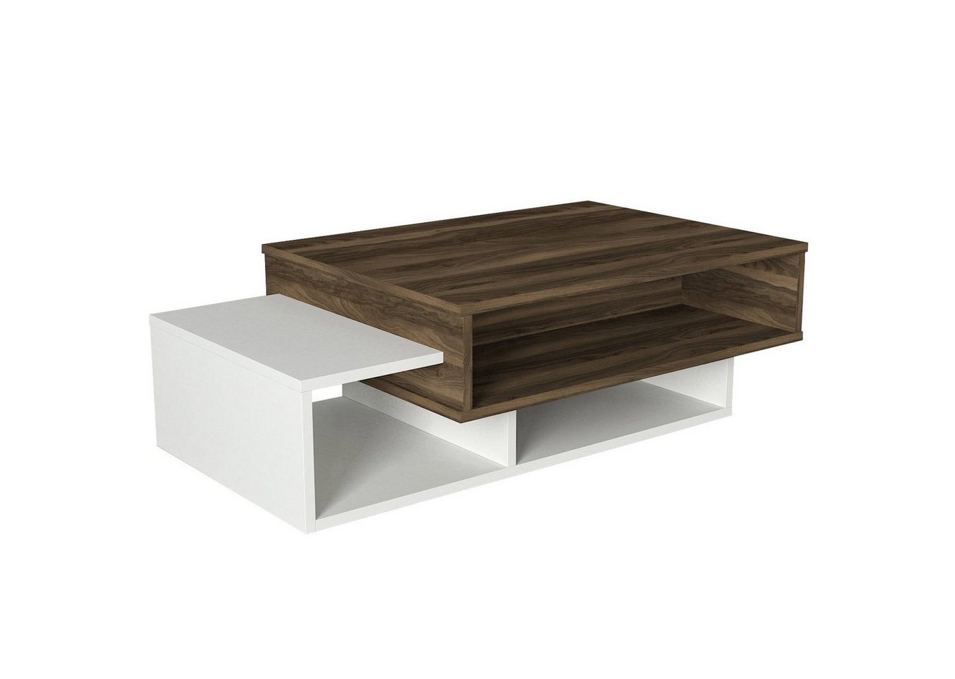 moebel17 Couchtisch Couchtisch Tab Weiß Walnuss, Platzsparend moebel17 Couchtisch Couchtisch Tab Weiß Walnuss, Platzsparend von moebel17