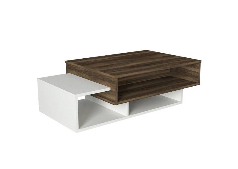 moebel17 Couchtisch Couchtisch Tab Weiß Walnuss, Platzsparend von moebel17