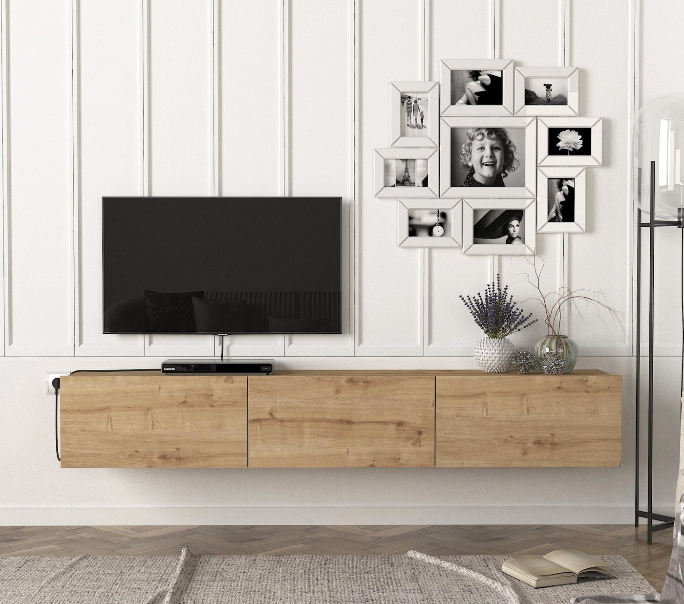 moebel17 Lowboard TV Lowboard Hängend Damla Eiche Saphir, modernes TV Lowboard in Eiche Saphir mit 3 Türen moebel17 Lowboard TV Lowboard Hängend Damla Eiche Saphir, modernes TV Lowboard in Eiche Saphir mit 3 Türen von moebel17