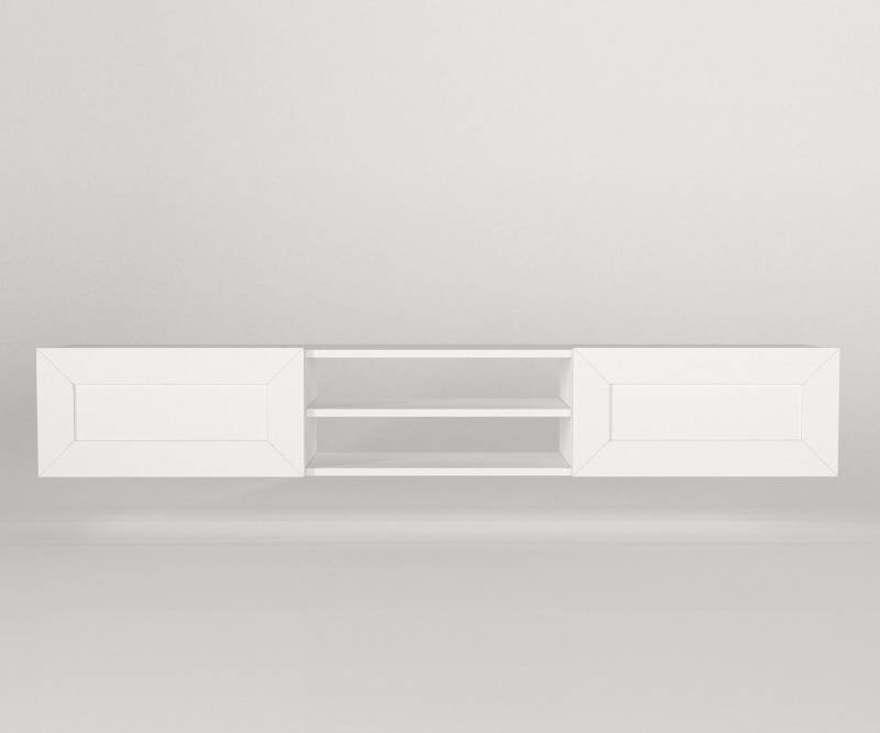 moebel17 TV-Regal TV Lowboard Hängend Piuma Weiß, modernes TV Lowboard in Weiß von moebel17
