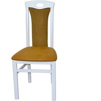 Gepolsterte Stühle in Weiß Ocker Gelb (2er Set) von Möbel4Life