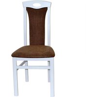 Zwei Esstisch Stühle in Weiß Braun (2er Set) von Möbel4Life