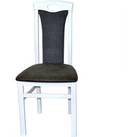 Esstisch Stühle in Weiß & Anthrazit Kunstleder und Webstoff (2er Set) von Möbel4Life