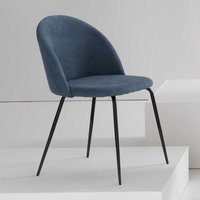 Cocktail Stühle in Blaugrau Webstoff Gestell aus Metall (2er Set) von Möbel4Life
