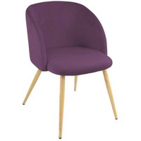 Samt Stühle Lila in modernem Design Armlehnen (2er Set) von Möbel4Life