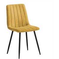 Gelbe Esstisch Stühle modern aus Webstoff Metall (4er Set) von Möbel4Life