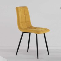 4 Stühle Esszimmer in Gelb und Schwarz aufwendigen Steppungen (4er Set) von Möbel4Life