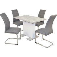 Esszimmerkombination mit Freischwingern Tisch melaminbeschichtet (fünfteilig) von Möbel4Life