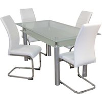 Esszimmereinrichtung modern Glastisch vier Stühle (fünfteilig) von Möbel4Life