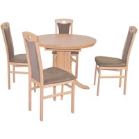 Tischgruppe inklusive vier Stühle hoher Lehne (fünfteilig) von Möbel4Life