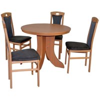 Esstisch mit Stühlen in Buchefarben Anthrazit (fünfteilig) von Möbel4Life