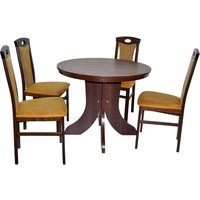 4 Personen Sitzgruppe mit rundem Ausziehtisch klassischen Stil (fünfteilig) von Möbel4Life