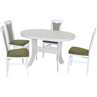 4 Personen Esstisch in Weiß und Grün klassischen Stil (fünfteilig) von Möbel4Life